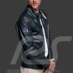Veste Cuir Steve McQueen x 24h Le Mans Austin Bleu Marine 28075-N - Homme