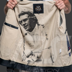 Veste Cuir Steve McQueen x 24h Le Mans Austin Bleu Marine 28075-N - Homme