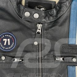 Veste Cuir Steve McQueen x 24h Le Mans Austin Bleu Marine 28075-N - Homme