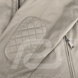 Veste Cuir Steve McQueen x 24h Le Mans Austin Écru 28075-E - Homme