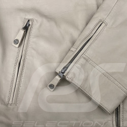 Veste Cuir Steve McQueen x 24h Le Mans Austin Écru 28075-E - Homme