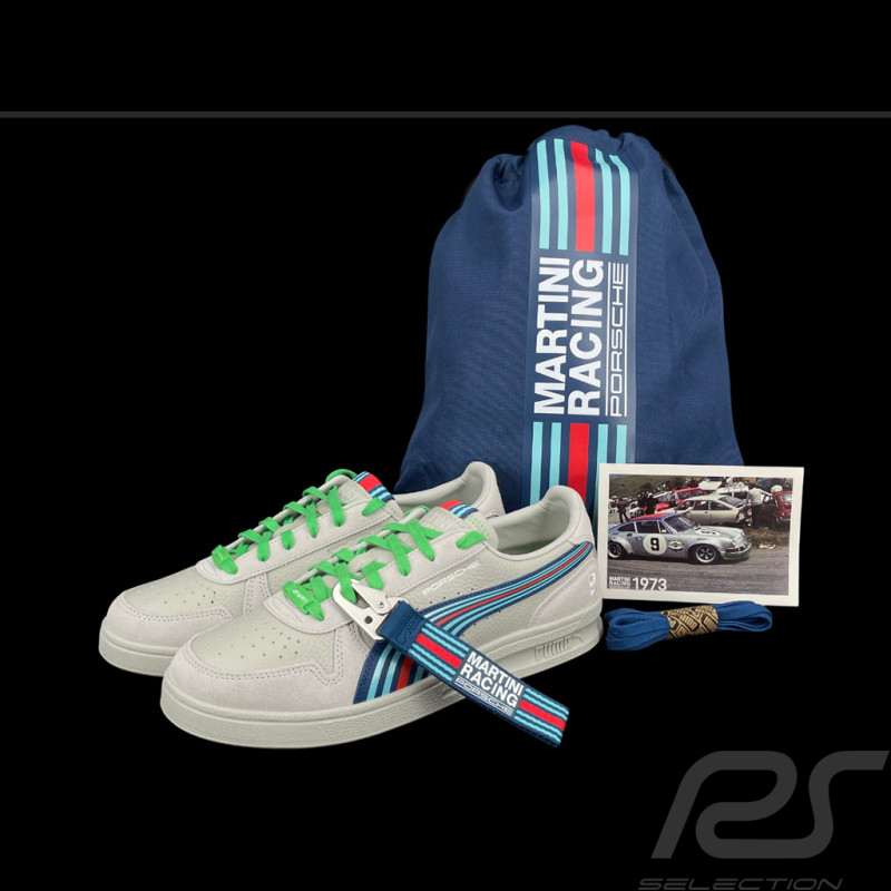 Porsche Schuhe Martini Racing Puma Grau + Tasche + Schlüsselanhänger Limitierte Auflage WAP101T0MR