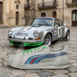 Porsche Schuhe Martini Racing Puma Grau + Tasche + Schlüsselanhänger Limitierte Auflage WAP101T0MR