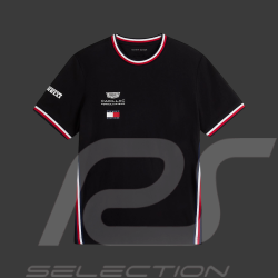 Cadillac T-Shirt F1 Team x Tommy Hilfiger mit Dreifarbigen Zierstreifen 2026 Schwarz MN0MN00076BDS - Unisex