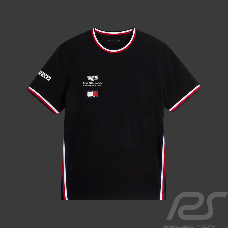 Cadillac T-Shirt F1 Team x Tommy Hilfiger with Tricolor Trim 2026 Black MN0MN00076BDS - Unisex