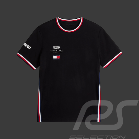 Cadillac T-Shirt F1 Team x Tommy Hilfiger with Tricolor Trim 2026 Black MN0MN00076BDS - Unisex