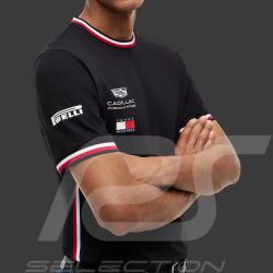 Cadillac T-Shirt F1 Team x Tommy Hilfiger mit Dreifarbigen Zierstreifen 2026 Schwarz MN0MN00076BDS - Unisex