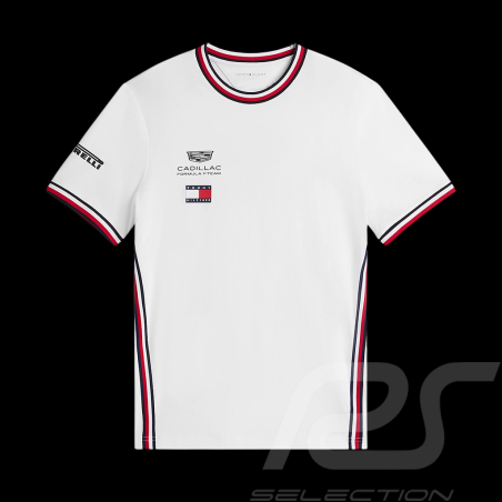 Cadillac T-Shirt F1 Team x Tommy Hilfiger with Tricolor Trim 2026 White MN0MN00076YBR - Unisex