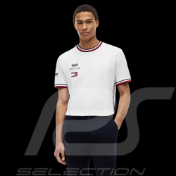 T-Shirt Cadillac F1 Team x Tommy Hilfiger Liseré Tricolore 2026 Blanc MN0MN00076YBR - Mixte