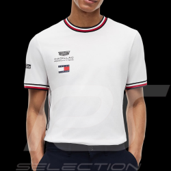 T-Shirt Cadillac F1 Team x Tommy Hilfiger Liseré Tricolore 2026 Blanc MN0MN00076YBR - Mixte