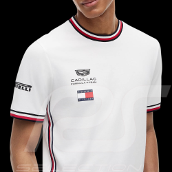 Cadillac T-Shirt F1 Team x Tommy Hilfiger with Tricolor Trim 2026 White MN0MN00076YBR - Unisex