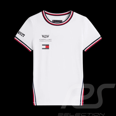 Cadillac T-Shirt F1 Team x Tommy Hilfiger 2026 with Tricolor Trim White KS0KS00787YBR - Kid