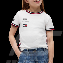 T-Shirt Cadillac F1 Team x Tommy Hilfiger Liseré Tricolore 2026 Blanc KS0KS00787YBR - Enfant