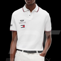 Cadillac Polo Shirt F1 Team x Tommy Hilfiger with Tricolor Trim 2026 White MN0MN00072YBR - Unisex