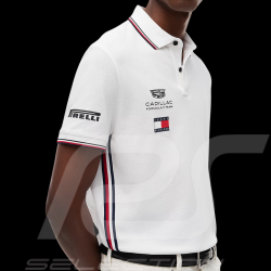 Cadillac Poloshirt F1 Team x Tommy Hilfiger mit Dreifarbigen Zierstreifen 2026 Weiß MN0MN00072YBR - Unisex