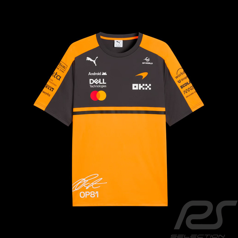 T-shirt McLaren F1 Team n° 81 Oscar Piastri 2026 Puma Orange Papaye / Phantom 713954-01 - mixte