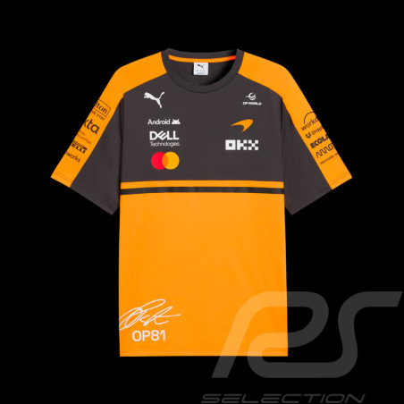 McLaren T-shirt F1 Team n° 81 Oscar Piastri 2026 Puma Papaya Orange / Phantom 713954-01 - unisex