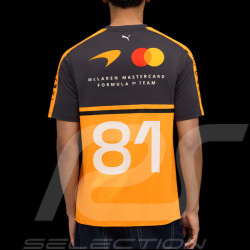 McLaren T-Shirt Formel 1 Team n° 81 Oscar Piastri 2026 Puma Papaya Orange / Phantom 713954-01 - unisex