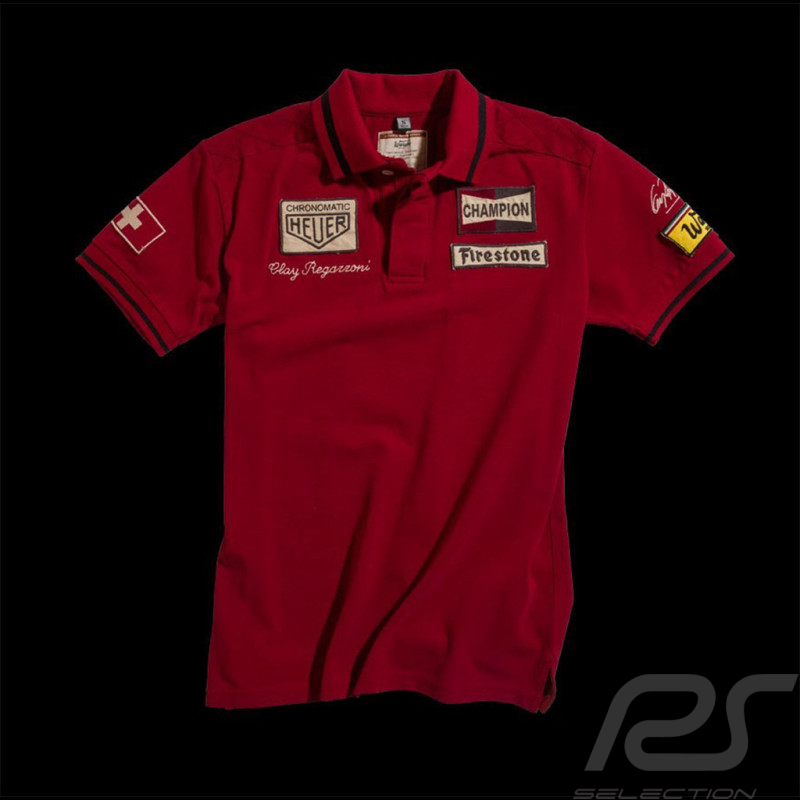 Polo Clay Regazzoni n° 4 Monza 1970 Rouge Warson 13010 - Homme