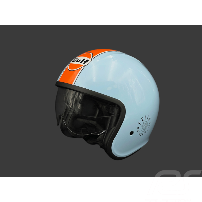 Gulf Helmet with Integrated Visor Light Blue / Orange Felix ST580