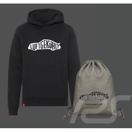 Porsche Sweatshirt Luftgekühlt + Tasche Schwarz WAP801TFWL - unisex