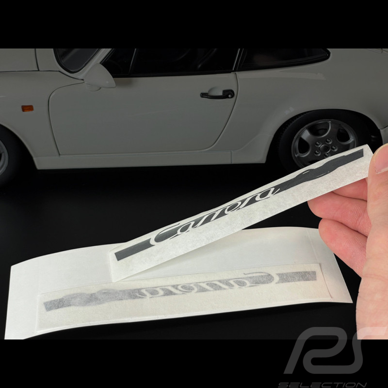 Autocollants Porsche Carrera RS Noir / Argenté - Lot de 2