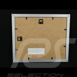 Porsche Frame 911 RSR Type 991 n° 76 Winner 24h Le Mans 2007 Grey wooden frame with sketch 25 x 30 cm - Uli Ehret