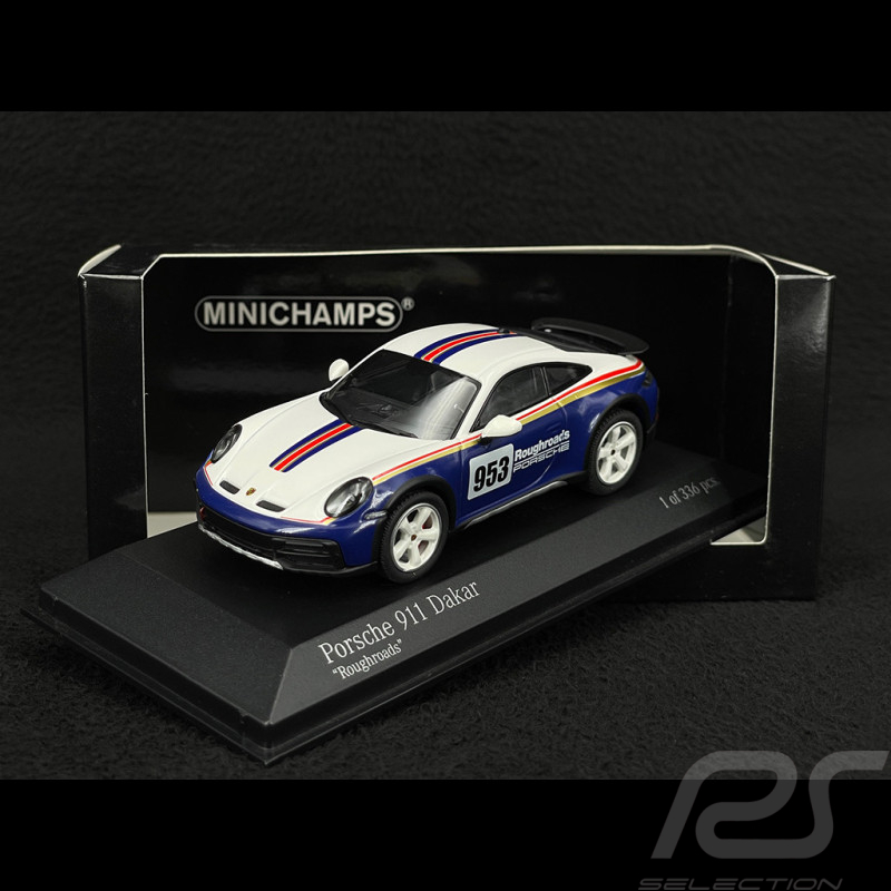 Porsche 911 Dakar Type 992 n° 953 Roughroads 2022 Gentian Blue / White 1/43 Minichamps 410062075