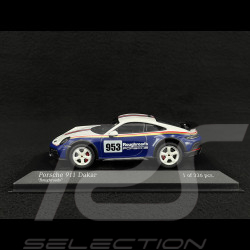 Porsche 911 Dakar Type 992 n° 953 Roughroads 2022 Bleu Gentiane / Blanc 1/43 Minichamps 410062075