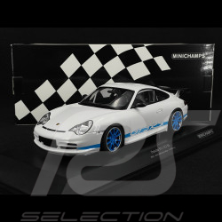 Porsche 911 GT3 RS Typ 996 2002 Weiß / Blaue Streifen 1/18 Minichamps 155062021
