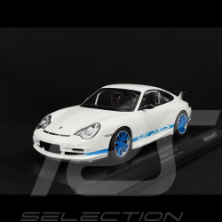 Porsche 911 GT3 RS Type 996 2002 Blanc / Bandes Bleues 1/18 Minichamps 155062021