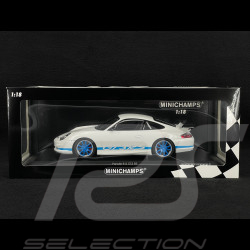 Porsche 911 GT3 RS Type 996 2002 Blanc / Bandes Bleues 1/18 Minichamps 155062021