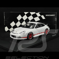 Porsche 911 GT3 RS Type 996 2002 White / Red Stripes 1/18 Minichamps 155062020