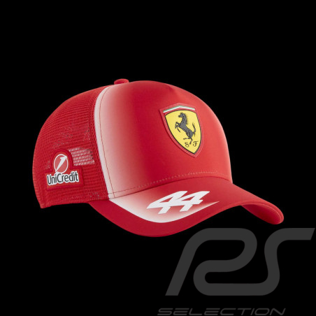 Casquette Ferrari F1 Team n° 44 Lewis Hamilton 2026 Trucker Rouge Puma 701241495-001 - mixte