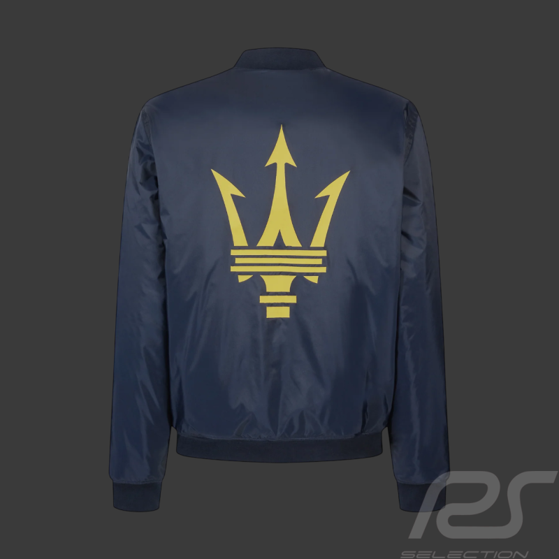Maserati Bomberjacke mit Dreizack-Logo Hergestellt in Italien Marineblau - Unisex