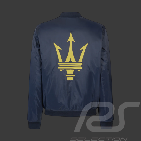 Maserati Jacket Bomber with Trident Logo Made in Italy Navy Blue - Unisex