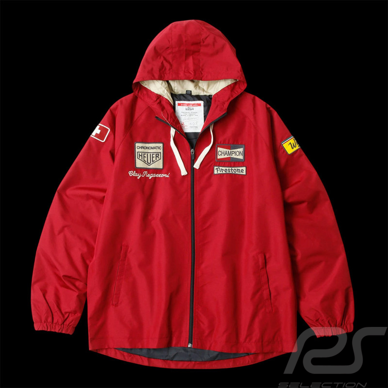 Clay Regazzoni Windjacke n° 4 Monza 1970 Burgunderrot - Unisex