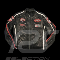 Veste Cuir Daytona Noir / Rouge - Homme