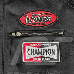 Daytona Lederjacke Schwarz / Rot - Herren