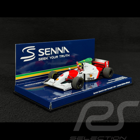 Ayrton Senna McLaren MP4/8 n° 8 Vainqueur GP Australie 1993 F1 Dirty Version avec Drapeau 1/43 Minichamps 540933308