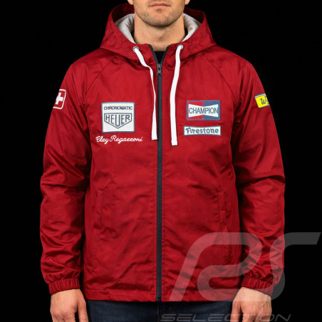 Veste Clay Regazzoni n° 4 Monza 1970 Coupe-Vent Bordeaux - Mixte