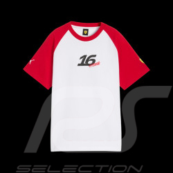 Ferrari T-shirt F1 Team n° 16 Charles Leclerc Puma White / Red 701238487-001 - unisex