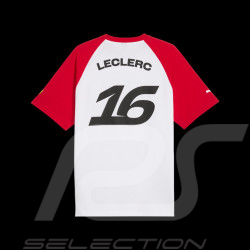 Ferrari T-shirt F1 Team n° 16 Charles Leclerc Puma White / Red 701238487-001 - unisex