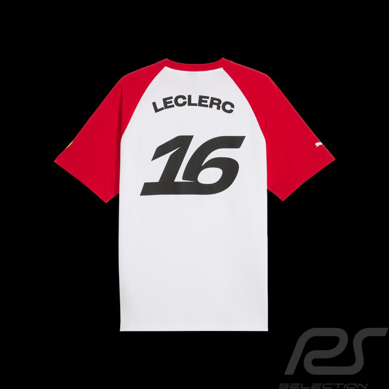 T-shirt Ferrari F1 Team n° 16 Charles Leclerc Puma Blanc / Rouge 701238487-001 - mixte