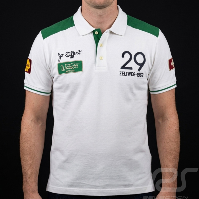 Jo Siffert Poloshirt n° 29 Warson White / Green 24023 - men