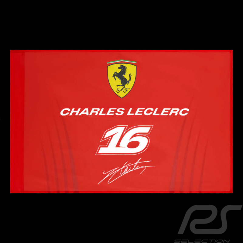 Ferrari Flagge F1 Team n° 16 Charles Leclerc 2026 Rot 94 x 28 cm 701238027-001