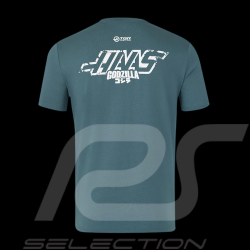 Haas T-Shirt F1 Team Godzilla Tiefblaue Rennbahn / Grün - Unisex