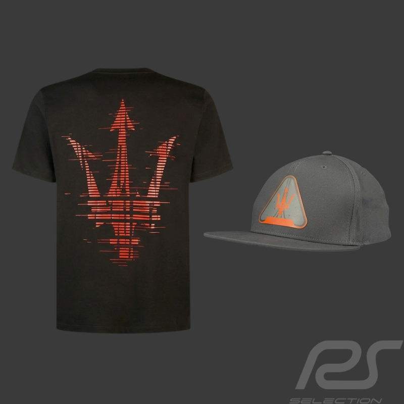 Duo T-Shirt Maserati + Casquette Maserati Sport Gris / Noir - Mixte
