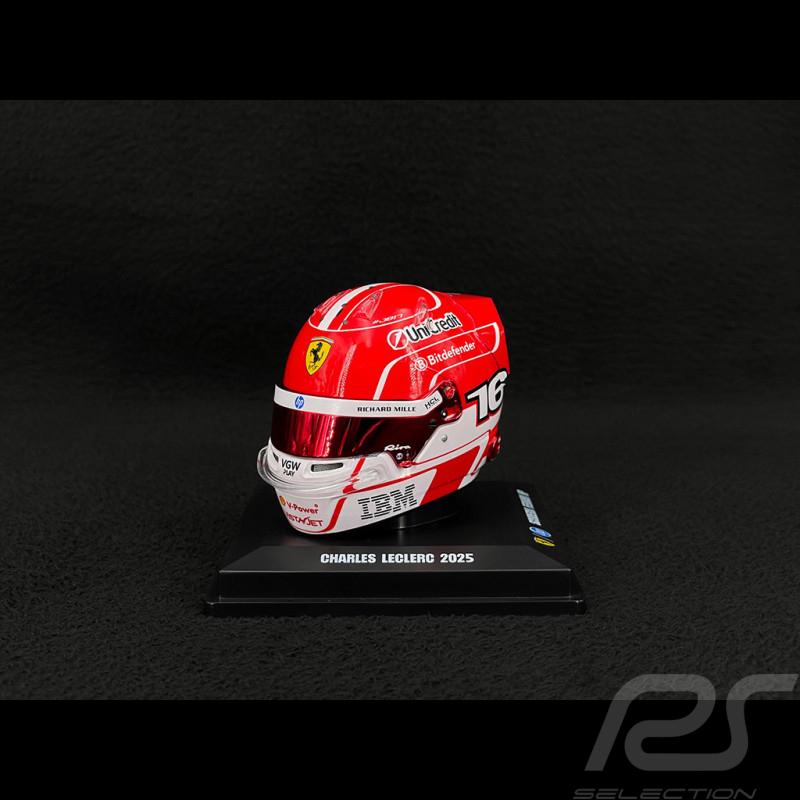 Casque Ferrari Charles Leclerc n° 16 Saison 2025 F1 1/5 Looksmart LSHEL009