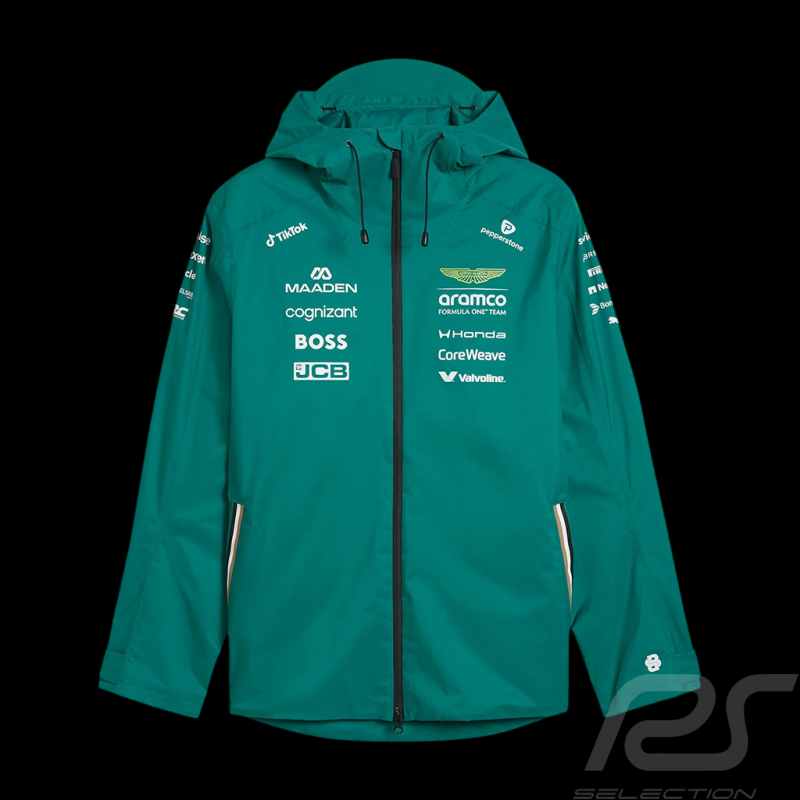 Aston Martin Waterproof Jacket F1 Team Alonso / Stroll 2026 Green Lux Puma 701239693-001 - Unisex